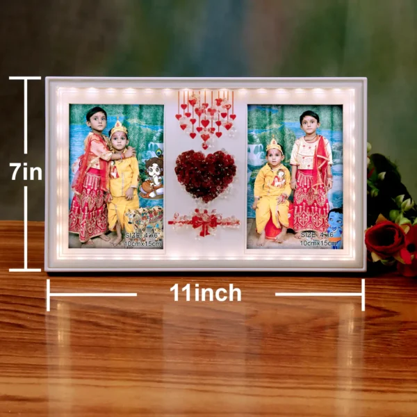 Dual 4×6 inch Photos in Single LED Light Photo Frame